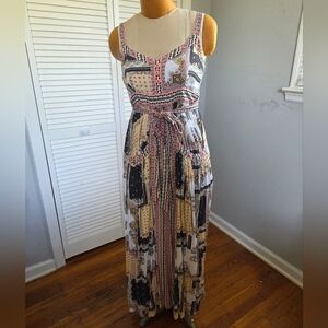 Matilda Jane Knockout Maxi Dress Boho Patchwork Sleeveless Festival Size M